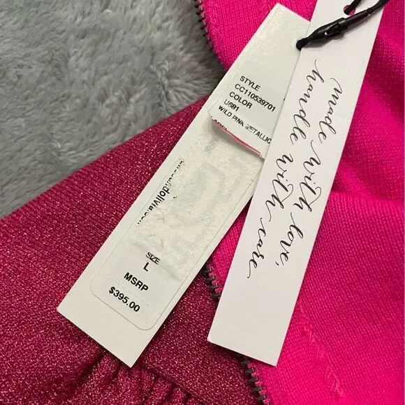 𝅺nwt Alice + Olivia Issa Metallic Puff Long Sleeve Wool Blend Dress Size Large